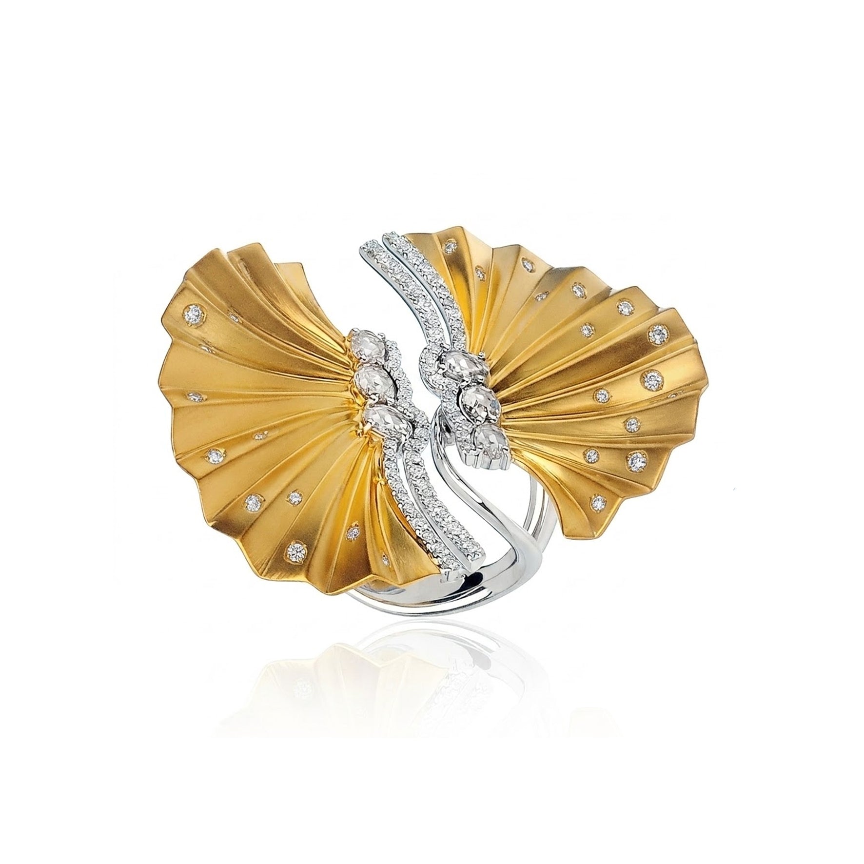 Plisse Twin Bloom Constellation Ring