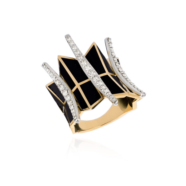 Amaranta anello 3 fasce diamanti